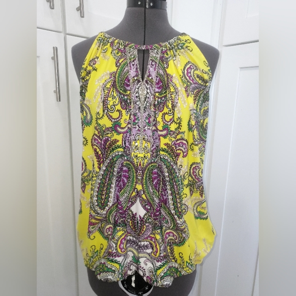 Yellow Paisley Women's Top By INC